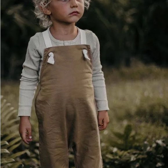 Kids Tan Overalls - Picture 4 of 5